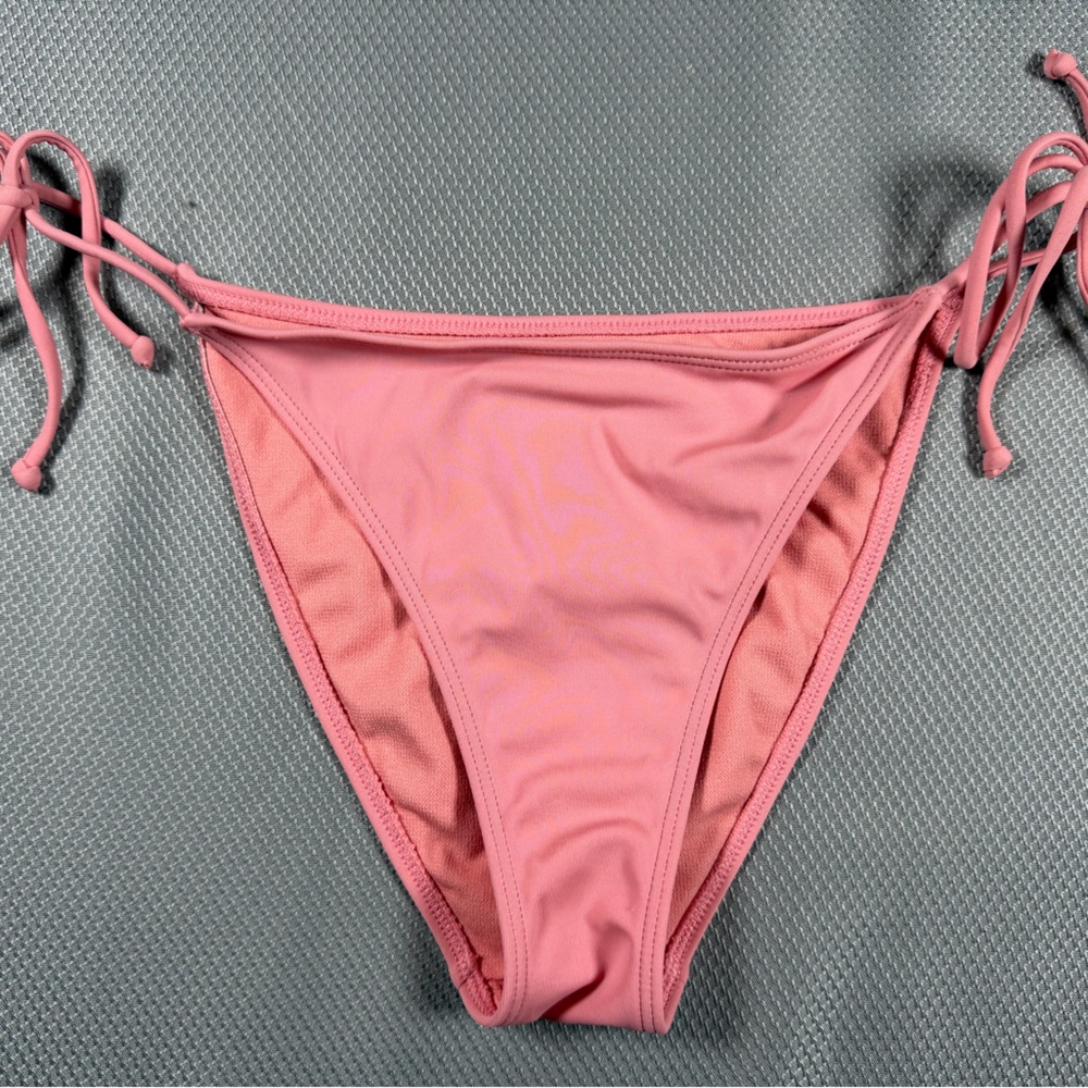 Kendall And Kylie Pink Bikini Bottom With Side Tie Medium